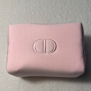 Dior Light Pink Embroidered CD Cosmetic Pouch